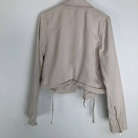 Abercrombie & Fitch Beige Asymmetrical Moto Biker Style Jacket Size Small - Picture 15 of 15